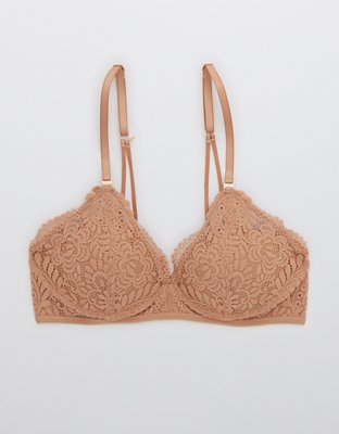 Aerie Real Power Wireless Push Up Far Out Lace Bra