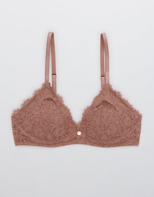 Aerie Real Power Plunge Push Up Eyelash Lace Bra