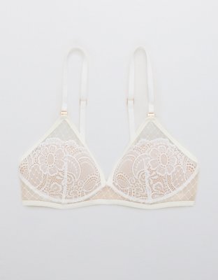 Aerie Real Power Wireless Push Up Slumber Party Lace Bra