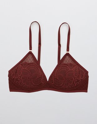 Aerie Real Power Wireless Push Up Slumber Party Lace Bra