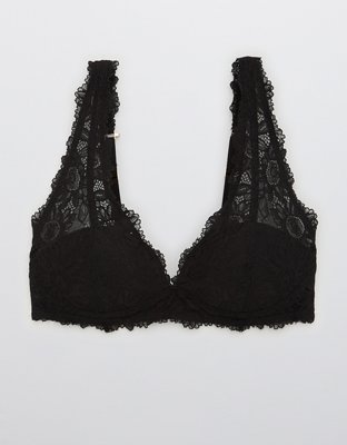 Aerie Real Power Wireless Push Up Sunflower Lace Bra