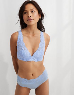 Aerie Real Power Wireless Push Up Sunflower Lace Bra