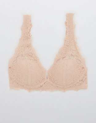 Aerie Real Power Wireless Push Up Sunflower Lace Bra