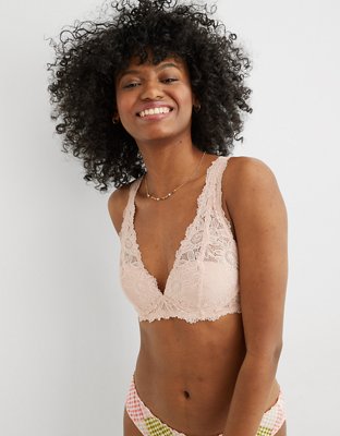 Aerie Real Power Wireless Push Up Sunflower Lace Bra