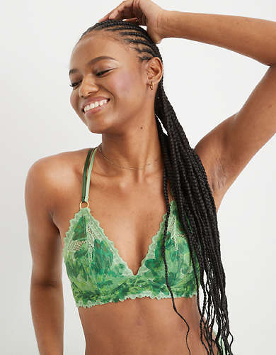 Aerie Real Power Wireless Push Up Sunkissed Lace Bra
