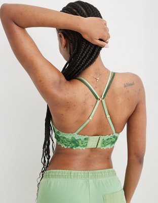Aerie Real Power Wireless Push Up Sunkissed Lace Bra