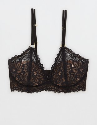 Aerie Real Power Wireless Push Up Sunkissed Lace Bra