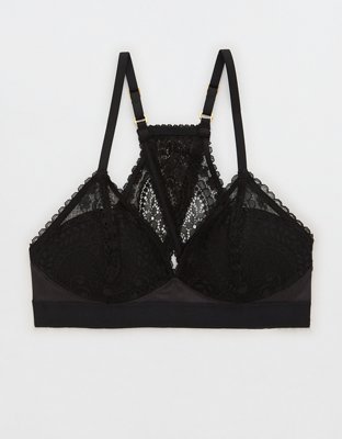Aerie Real Power Wireless Push Up Paisley Lace Bra