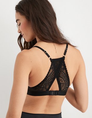 Aerie Real Power Wireless Push Up Paisley Lace Bra