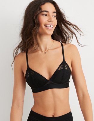 Aerie Real Power Wireless Push Up Paisley Lace Bra