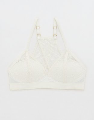 Aerie Real Power Wireless Push Up New Blooms Lace Bra