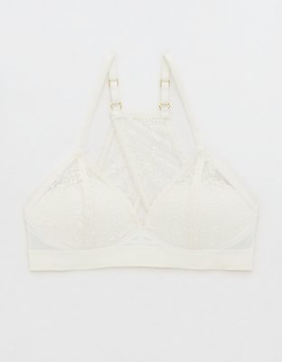 Aerie Real Power Wireless Push Up Paisley Lace Bra