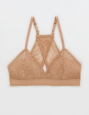 Aerie Real Power Wireless Push Up Paisley Lace Bra