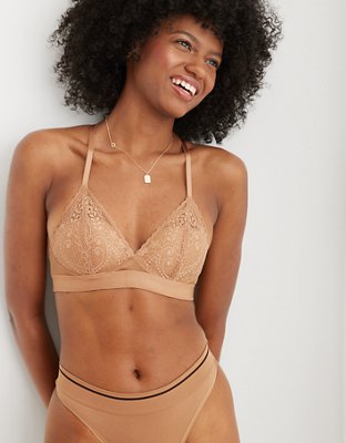 Aerie Real Power Wireless Push Up Paisley Lace Bra