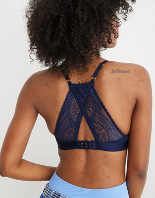 Aerie Real Power Wireless Push Up Paisley Lace Bra