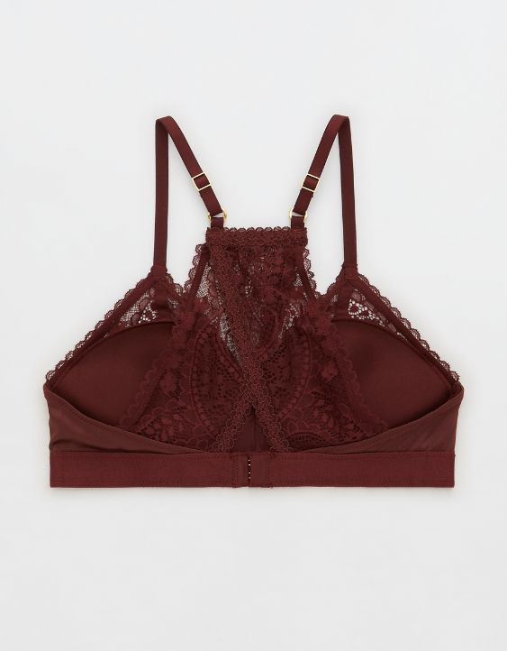 Aerie Real Power Wireless Push Up Paisley Lace Bra