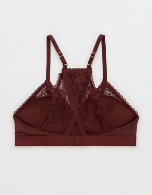 Aerie Real Power Wireless Push Up Paisley Lace Bra
