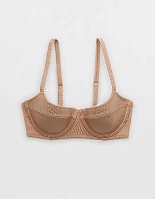 Aerie Top de bikini ligeramente relleno con aro de piqué con brillo