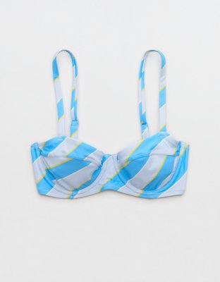 Верх бикини, мягкая чашка, на косточках — Aerie, цвет: Синий — фото 3