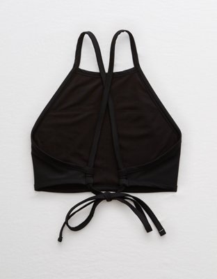 black high neck swim top