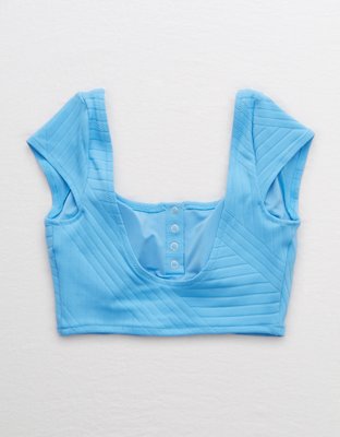 Верх бикини XO, укороченный, в рубчик — Aerie — фото 4