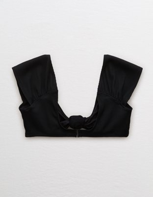 Aerie Ribbed Knot Cap Sleeve Bikini Top