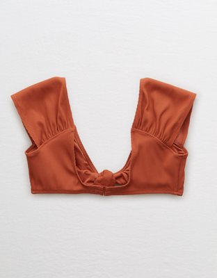 Aerie Ribbed Knot Cap Sleeve Bikini Top