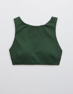 Aerie Waffle Boat Neck Crop Bikini Top