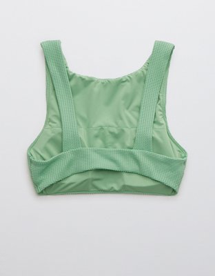 Aerie Waffle Boat Neck Crop Bikini Top