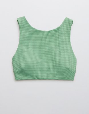Aerie Waffle Boat Neck Crop Bikini Top