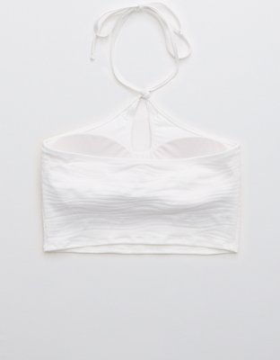 Aerie Jacquard Longline Halter Bikini Top