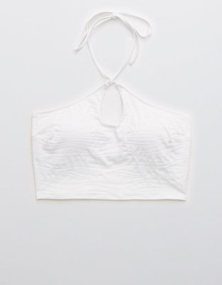 Aerie Jacquard Longline Halter Bikini Top