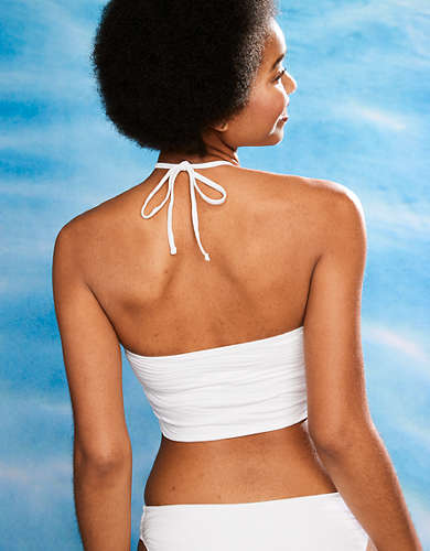 Aerie Jacquard Longline Halter Bikini Top