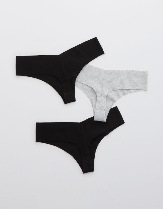 Aerie No Show Cotton Thong Underwear 3-Pack