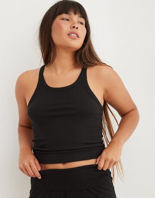 Aerie High Neck Ribbed Tank Top