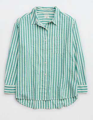 Женские рубашки Aerie Seersucker PJ-To-Party Shirt — фото 3