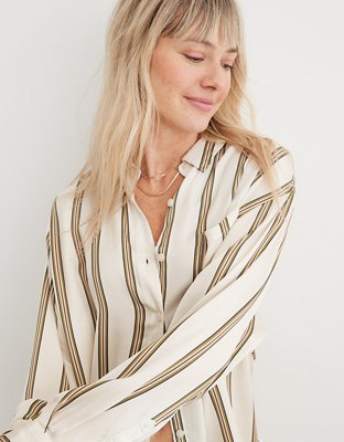 Aerie Satin PJ-To-Party Shirt