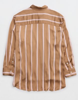 Женские рубашки Aerie Satin PJ-To-Party Shirt — фото 4