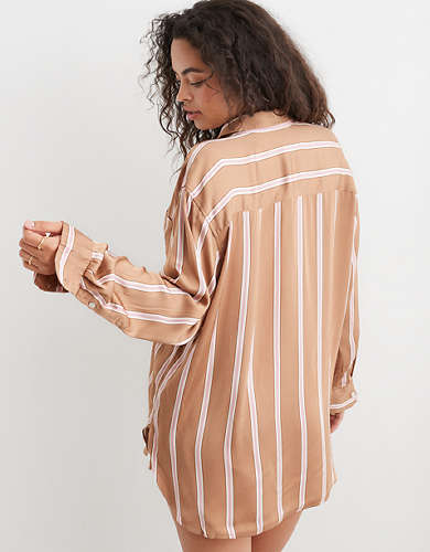 Aerie Satin PJ-To-Party Shirt