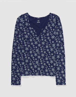 Aerie Jersey Notch Neck Pajama Top