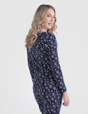 Aerie Top de Pijama de Tejido de Punto con Cuello Dividido