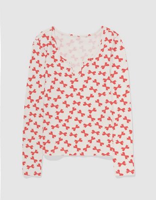 Aerie Jersey Notch Neck Pajama Top