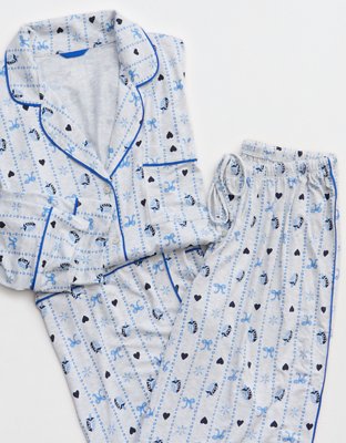 Aerie Real Soft® Parte de Arriba de Pijama Manga Larga Decorado con Cordones