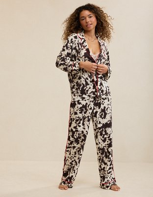 OVERSLEPT by Aerie Real Soft® Piping Long Sleeve PJ Top