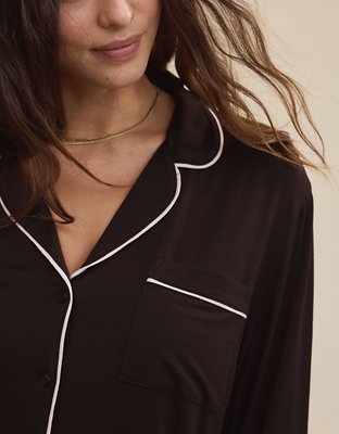 Aerie Real Soft® Piping Long Sleeve PJ Top