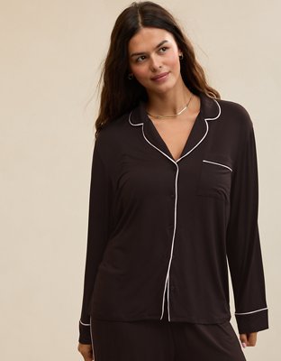 Aerie Real Soft® Piping Long Sleeve PJ Top