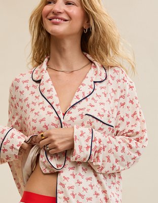 Aerie Real Soft® Piping Long Sleeve PJ Top