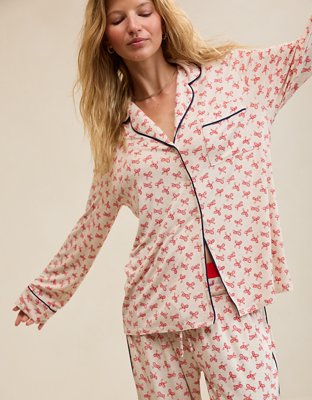 Aerie Real Soft® Piping Long Sleeve PJ Top