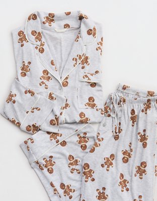 Aerie Real Soft® Piping Long Sleeve PJ Top