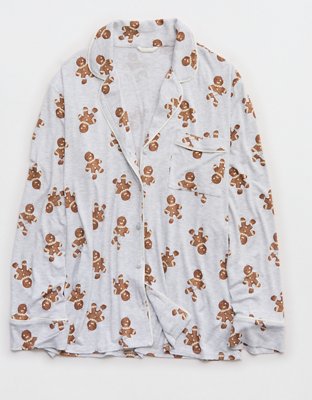 Aerie Real Soft® Piping Long Sleeve PJ Top